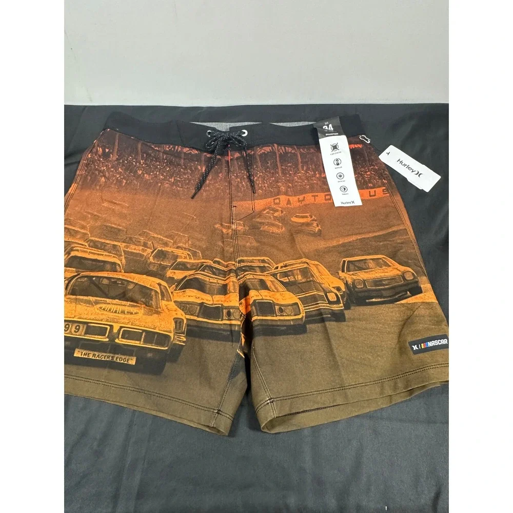 Hurley Eco NASCAR FinishLine Boardshorts Men's 32 Brown/Black‎ 18